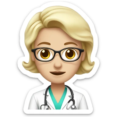 Doctora piel blanca, rubia y de pie sticker