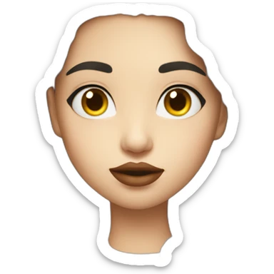 with girl with wavy long black hair and juicy lips posing sticker