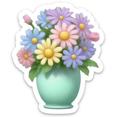 Pastel flowers in a vase  sticker
