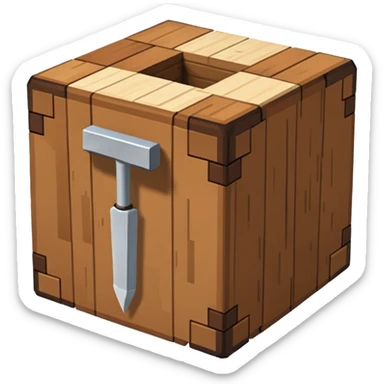crafting table with tools like a minecraft style cube crafting table 100% like a minecraft table crafting, sticker