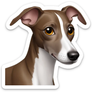 Brown and white Italian greyhound sticker