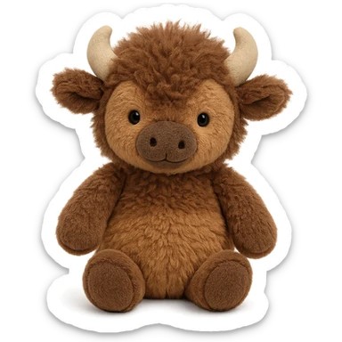 cute baby bison jellycat stuffed plushie sticker