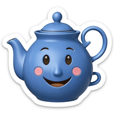 talking teapot blue sticker