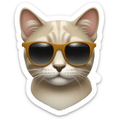 Cat with sunglasses sticker