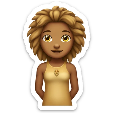 Little tan girl dressed as a lion sticker