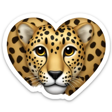 heart with cheetah print sticker