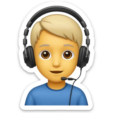 kids with headphones sticker
