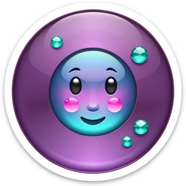 round play button made of alexandrite gemstone, shimmering color-shifting effect, clean emoji style sticker