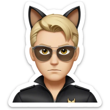 albert wesker cat ears 7 minutes sticker