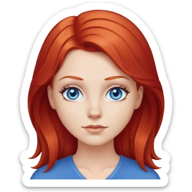 White girl with red hair and blue eyes sticker