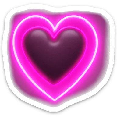 Pink Neon heart sign that says love in the middle  sticker