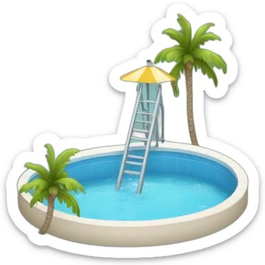 Piscine avec toboggan  sticker