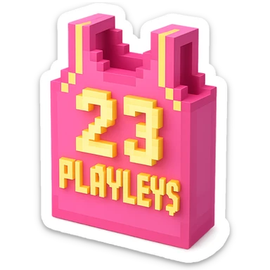 розовая баскетбольная майка со светящейся надписью "23 PLAVLEYS", no background sticker