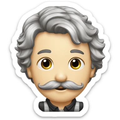 Petit moustache noir cheveux plaques allemand lève la main ✋ sticker