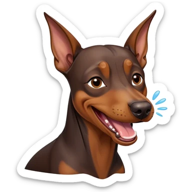 Crying Laughing Doberman sticker