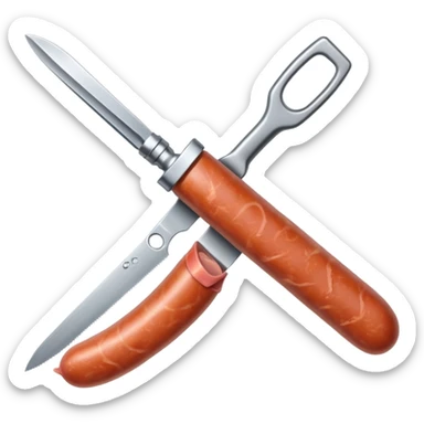 sausage with a razor blade inside sticker