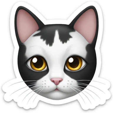 Black and white cat with bow sticker