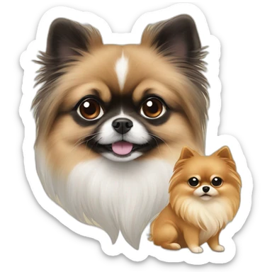 Pekinese and Pomeranian sticker