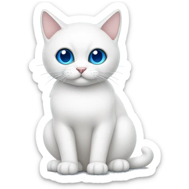 Gato blanco con ojos azules sticker