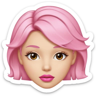 woman Pink lips, deifferent hairs. sticker