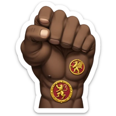 A black fist logo based on rebellion against rome sticker