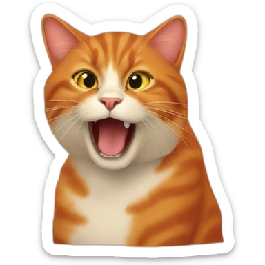 a red cat eats olive sticker