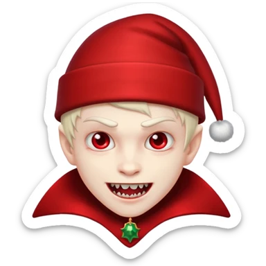 Vampire boy ,Fangs , cHristmas hat  sticker
