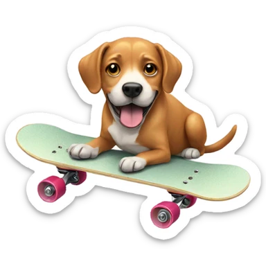 Dog on a skateboard  sticker