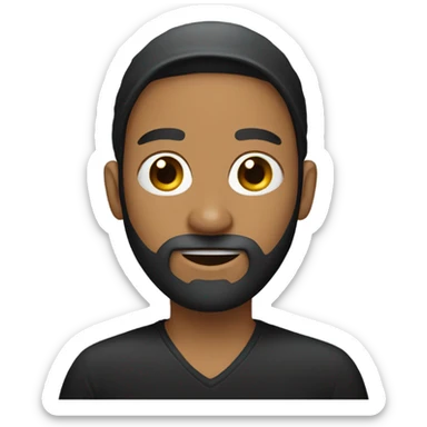 Guy with beard wearing a black bandanna  sticker