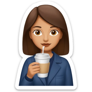 woman, hold a take away cup of coffee sticker