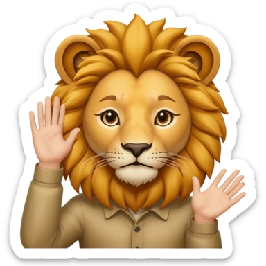 put your hands behind the lion's ear sticker