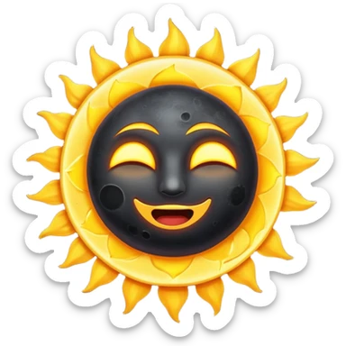 Eclipse – Dark moon covering sun, glowing corona sticker