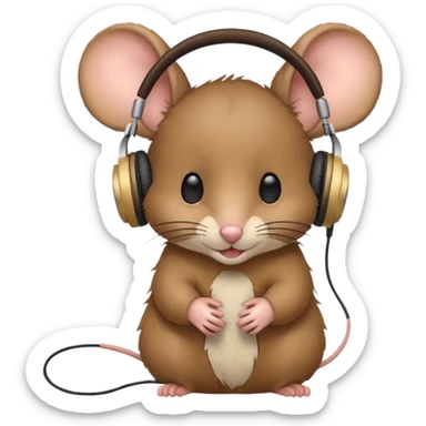 the mouse wearing headphone sticker