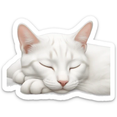 white cate sleeping sticker
