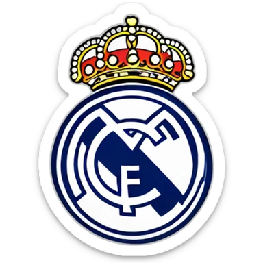 real madrid logo black and white sticker