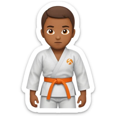 judoka brun avec ceinture orange sticker