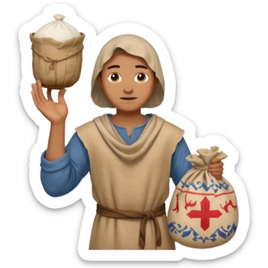 miller with flour sack in Medieval Villagers sticker