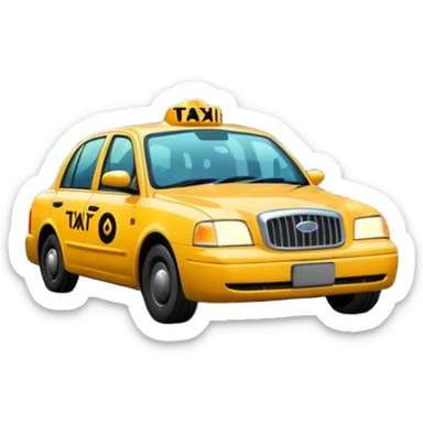 Taxi reflection + puddle, City Rain Scenes. sticker