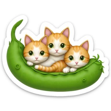 Two cats in a pea pod sticker