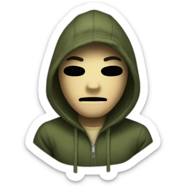 Anonymous in a hoodie bape sticker