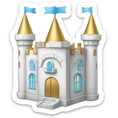 White castle with light blue and gold accents sticker