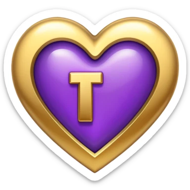 The gold Letter “T” inside a Purple Heart sticker