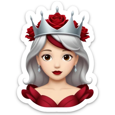Umbral rose flower with silver tiara sticker