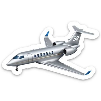 Private jet taking off with initials "BR"  on the tail sticker