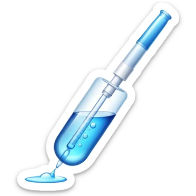 laboratory pipette with liquid drop sticker