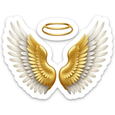 angel wings, golden glowing sticker