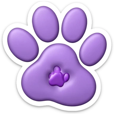 3D lilac purple paw print sticker