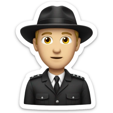 White male spy sticker