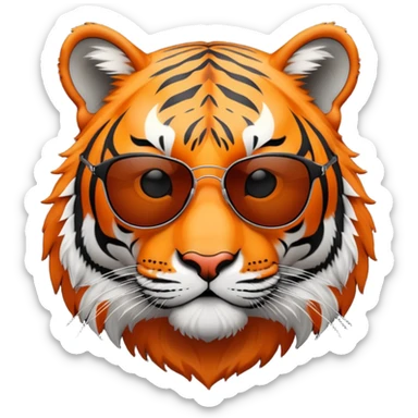 tiger head with dark lens sunglasses sticker