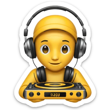 DJ bee with headphones sticker